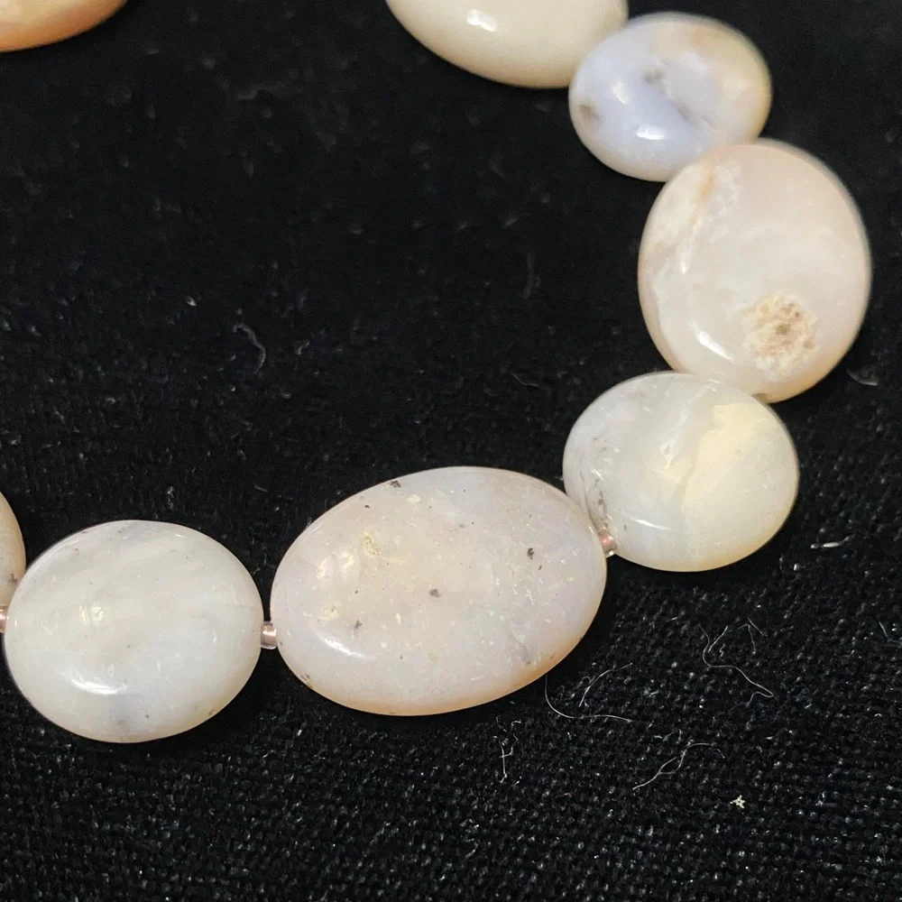 Elegant handcrafted Genuine natural Peruvian Pink opal Beaded 8” Bracelet